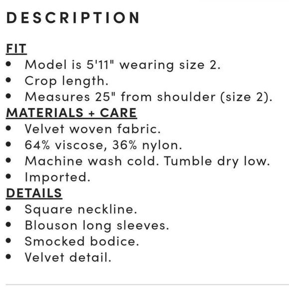 Torrid Plus Size 3X 22-24 Velvet Burnout Smocked Blouson Sleeve Top - Picture 6 of 6